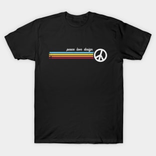 Retro Stripes Peace Love Design T-Shirt